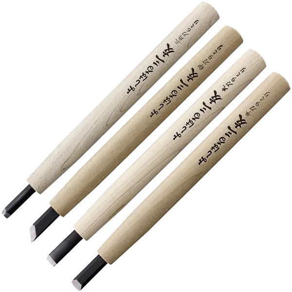 Yoshiharu Y-4 Japanese Carving Set – 4-Piece, ~7″ Blades (Model YSH011)