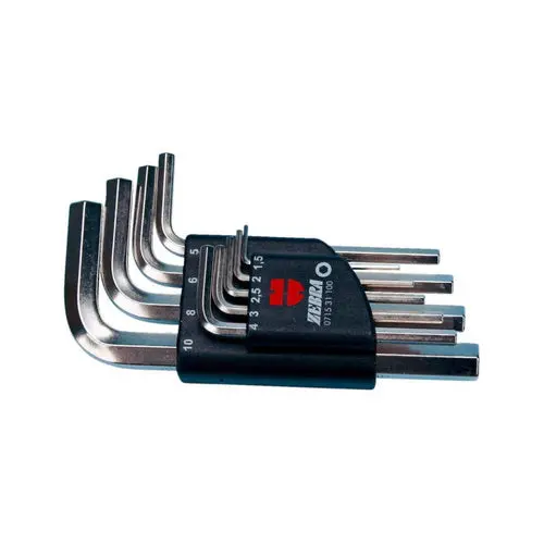 ZEBRA Short-Style Allen Key Set in Plastic Holder – 10-Piece (1.5–12 mm)