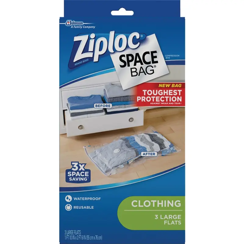 Ziploc Space Bag Vacuum-Seal Storage Kit – Large Size (3-Count) 1