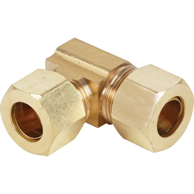 3/8 In. Low-Lead Brass 90° Compression Elbow Fitting – Two-Way, 1/4 Bend Design 1
