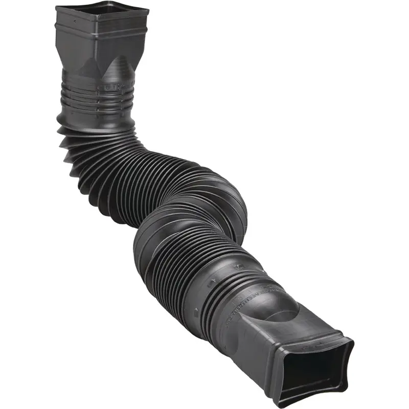 Amerimax Flex-A-Spout Downspout Extension – 10 Ft Black Vinyl Adjustable Spout 1