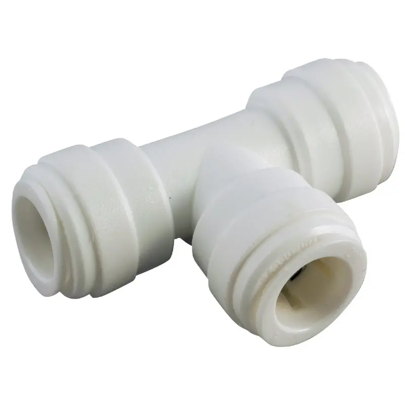 Anderson Metals 1/2" Push-In Plastic Tee Fitting – Hub-To-Hub Configuration 1