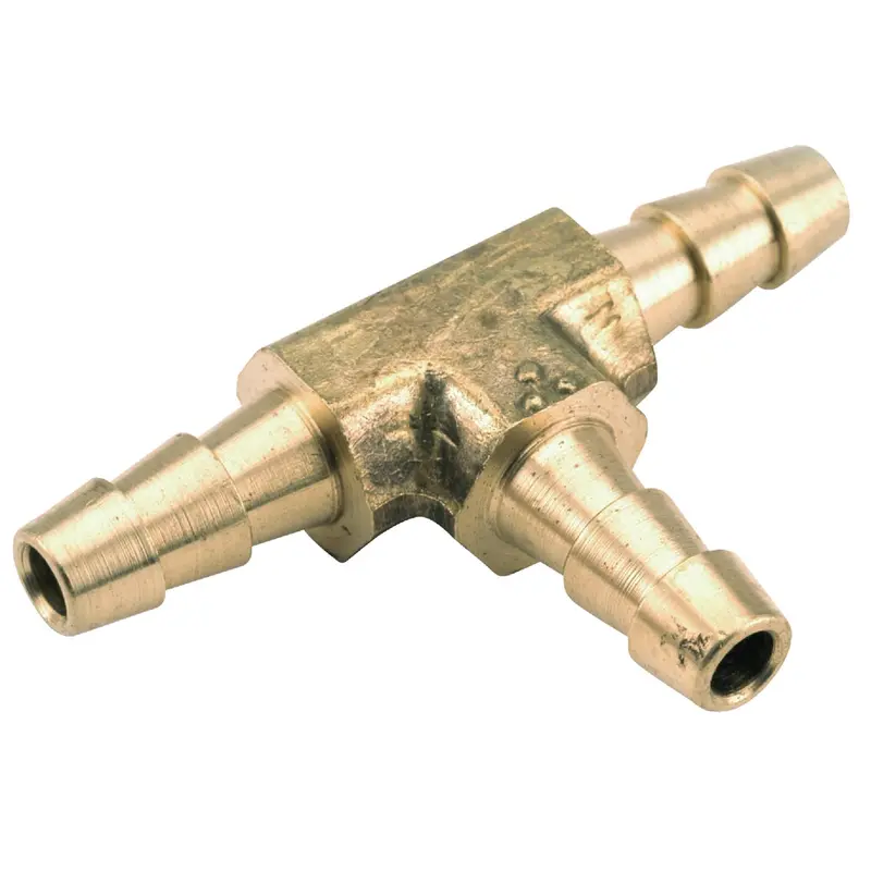 Anderson Metals Brass Hose Barb Insert Tee – 1/4" Inner Diameter Fitting 1