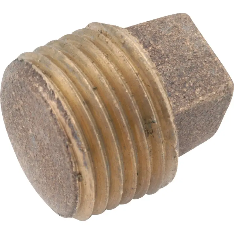 Anderson Metals Red Brass Threaded Pipe Plug – 3/8 In. Npt, Cored Design 1