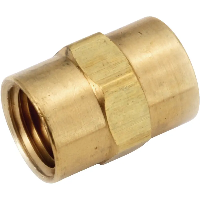 Anderson Metals Yellow Brass Straight Coupling – 1/8 In. Npt, For Small-Diameter Tubing 1