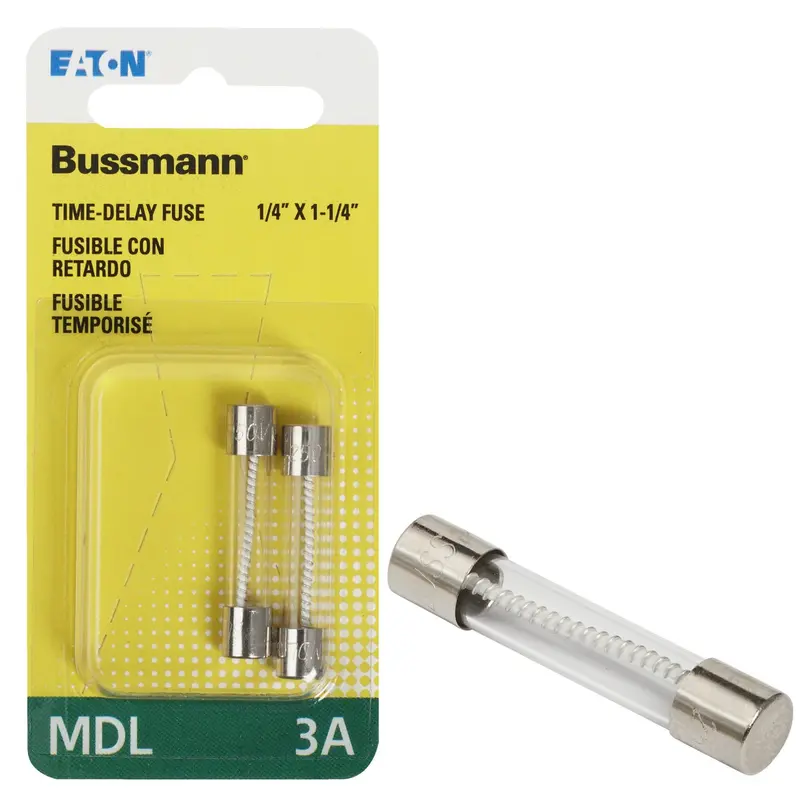 Bussmann Mdl Glass Tube Fuse – 3A Fast-Acting, Electronic Protection (2-Pack) 1