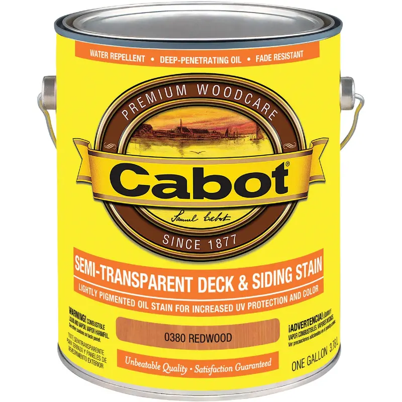 Cabot Redwood Semi-Transparent Exterior Stain – 1 Gallon Deck & Siding Formula 1