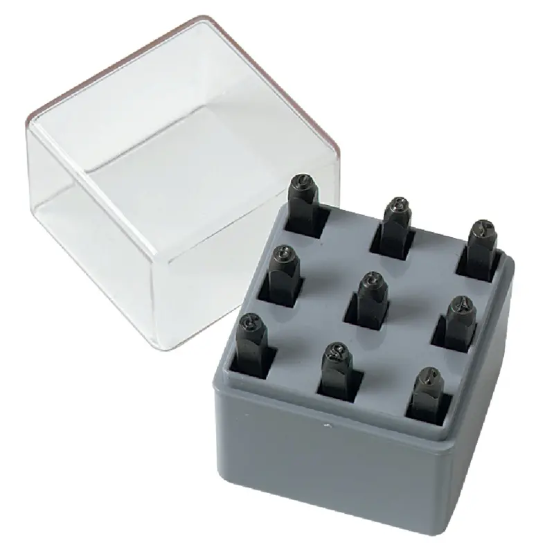Ch Hanson Numeral Stamp Set – 9-Piece Metal Numbering Kit For Marking Wood Or Metal 1