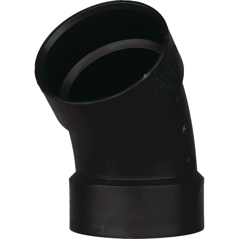 Charlotte Pipe Abs 45-Degree Elbow – 1-1/2-Inch Hub-To-Hub, 1/8 Bend Angle 1