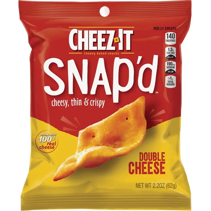 Cheez-It Snap'D Double Cheese Crackers – 2.2 Oz Snack Pack 1