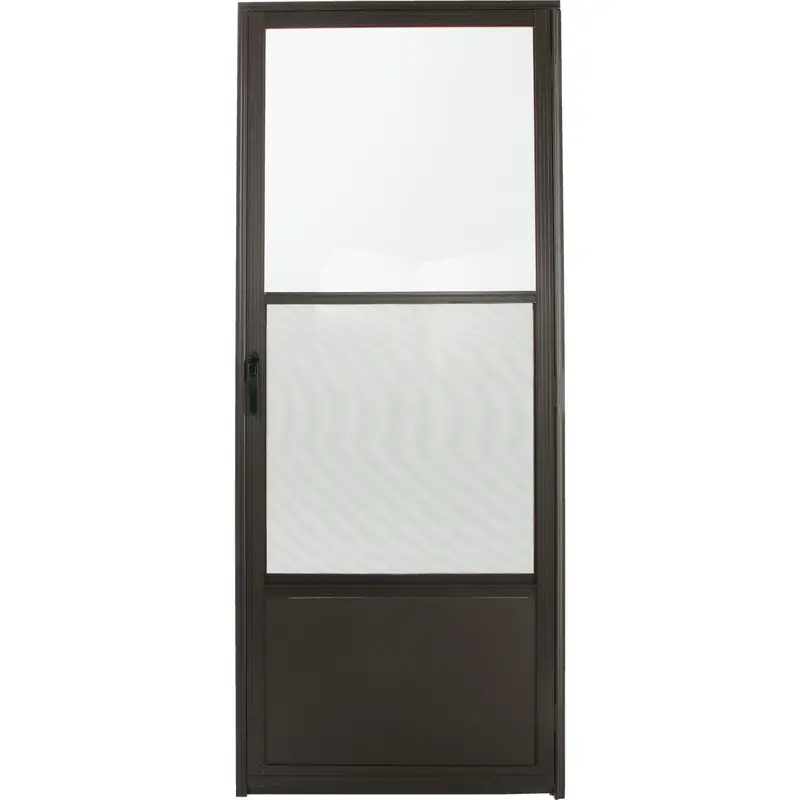 Croft Bronze Aluminum Storm Door – 32" W × 80" H × 1-1/4" Thick, Self-Storing Continental Style 1