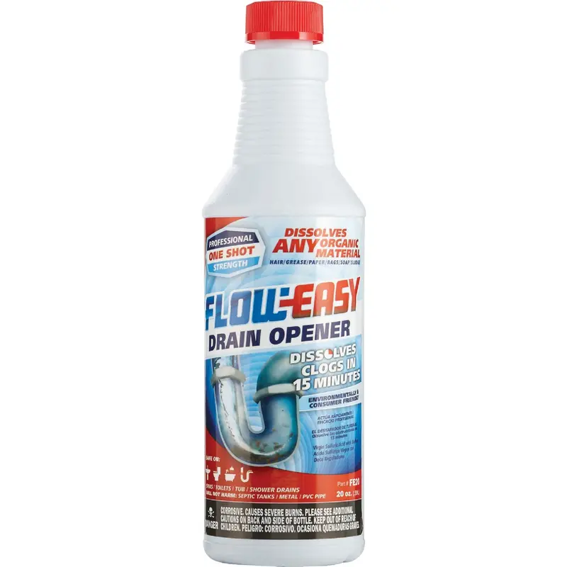 Flow-Easy Liquid Drain Opener – 20 Oz Fast-Acting Formula For Clogs 1