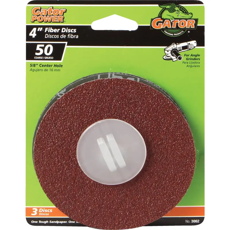 Gator 4-Inch 50-Grit Fiber Disc – 3-Pack Abrasive Grinding & Blending Tool 1