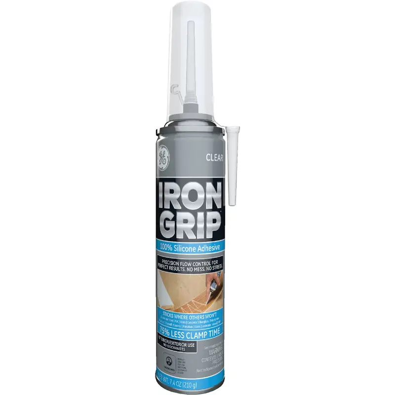 Ge Iron Grip Clear 100% Silicone Construction Adhesive – 7.4 Oz Tube 1