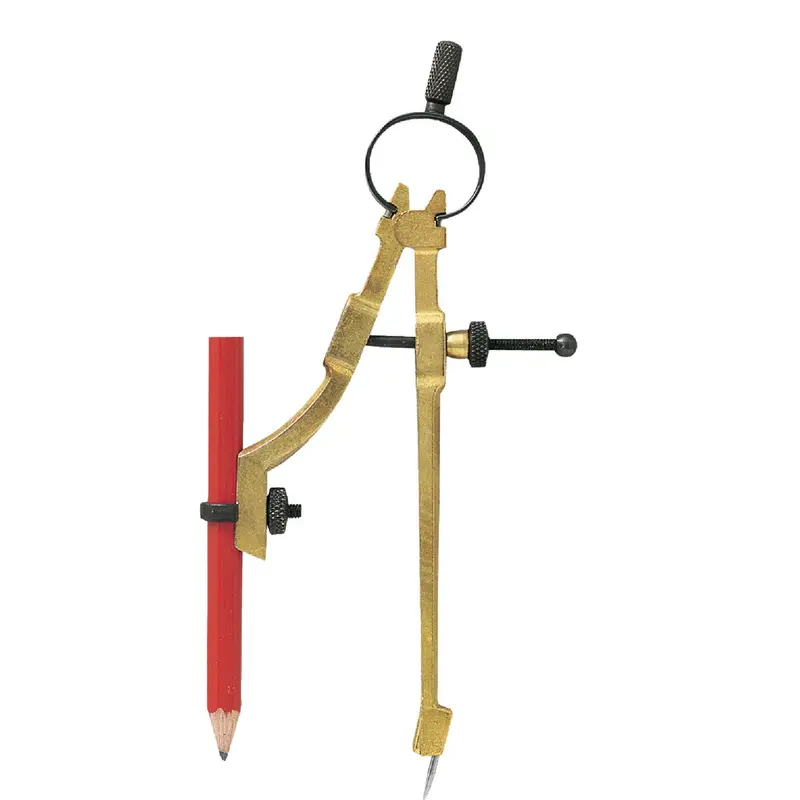 General Tools Brass Compass Divider With Integrated Scriber Pencil 1