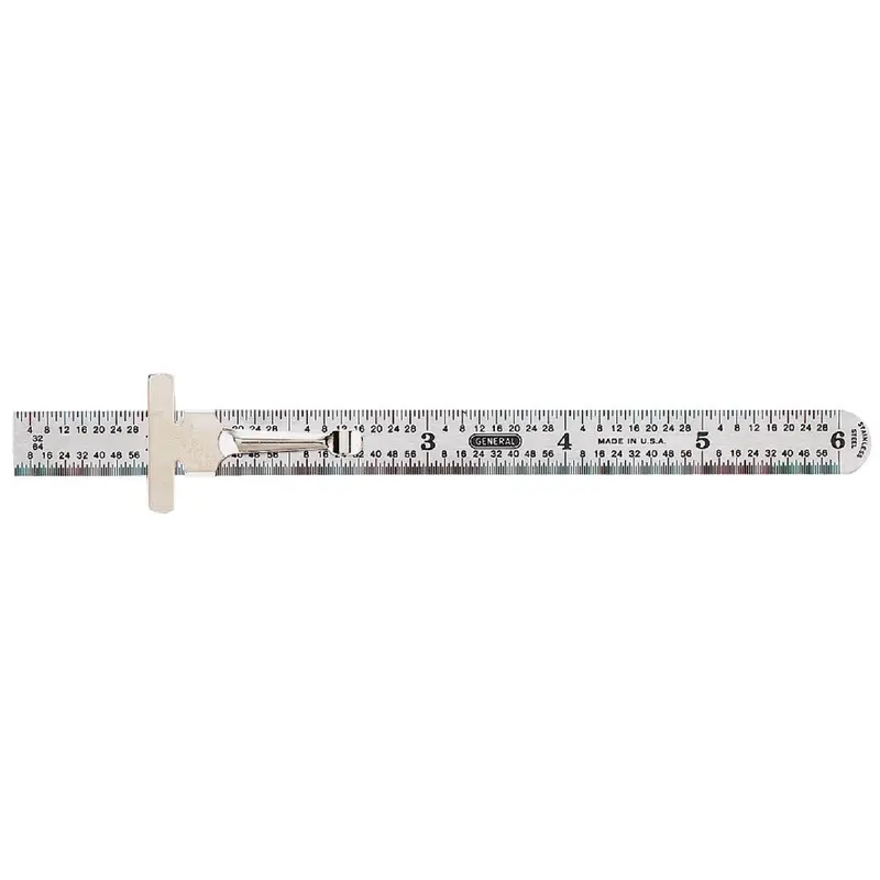 General Tools Flexible Straight Edge Rule – 6 In Steel Ruler With Pocket Clip 1