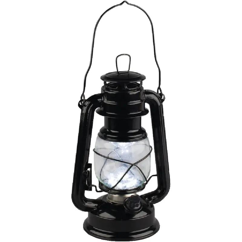 Gerson Everlasting Glow Black Metal Hurricane Lantern – 9.5 In H X 6 In Dia, Led Powered 1