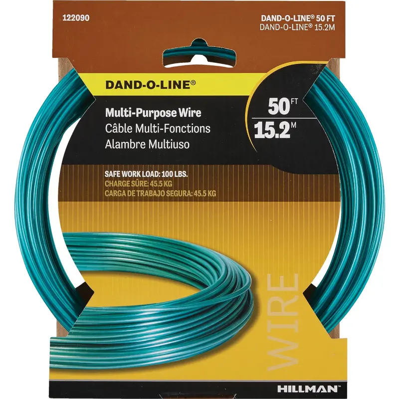 Hillman Dand-O-Line Weatherproof Clothesline – 50-Foot Steel Cable 1