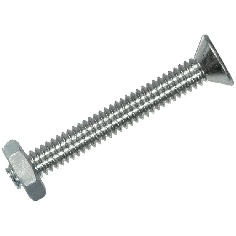 Hillman Flat Head Machine Screws – #10 × 1-1/2", 24 Tpi, With Nuts (8-Pack) 1