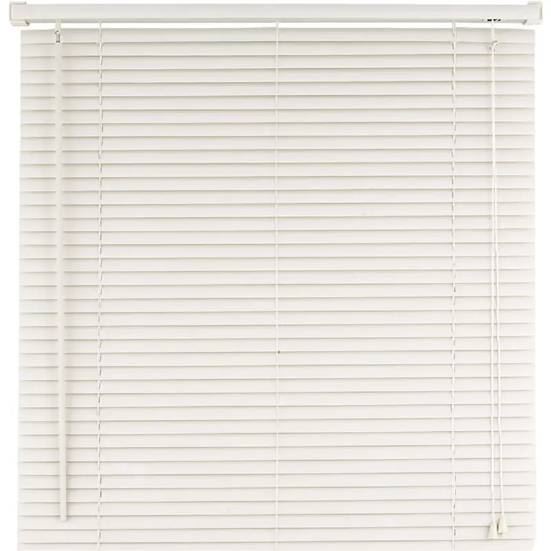 Home Impressions Corded Mini Blinds – 36 In × 72 In White Vinyl Light-Filtering Shades 1