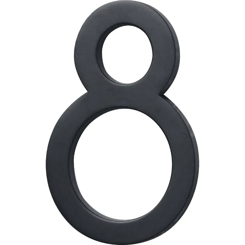 Hy-Ko Architectural House Number '8' – 6-Inch Satin Black Metal Digit 1