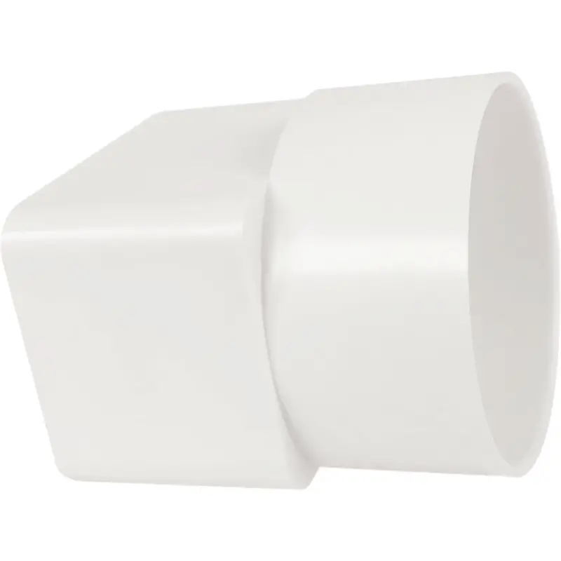 Ipex Canplas Styrene Downspout Adapter – 2 In. × 3 In. × 3 In., White Pvc-Compatible Fit 1