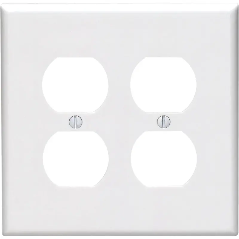 Leviton Mid-Way 2-Gang Smooth Wall Plate – White Plastic Outlet Cover 1