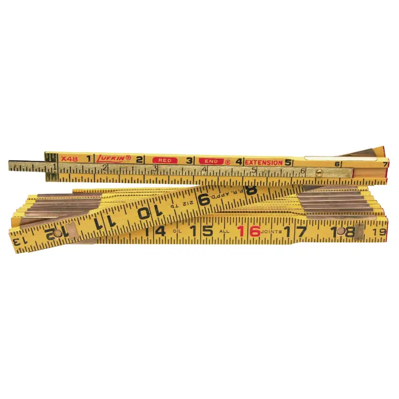 Lufkin Red End 8 Ft × 5/8" Wood Folding Rule With 6" Slide Extension 1