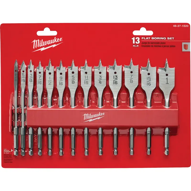 Milwaukee 13-Piece Spade Bit Collection For Wood Drilling 1