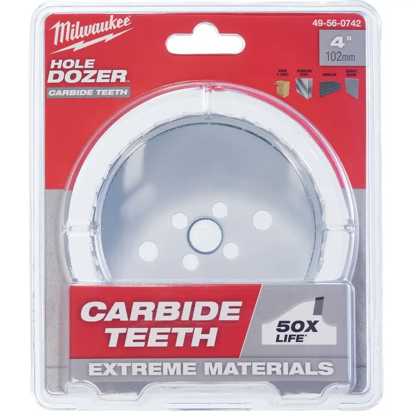 Milwaukee Hole Dozer Carbide-Tipped Hole Saw – 4" Diameter, Aggressive Cutting 1