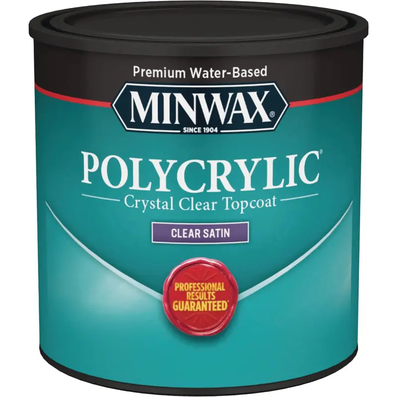Minwax Polycrylic Protective Finish – 1/2 Pint, Satin Water-Based Topcoat 1