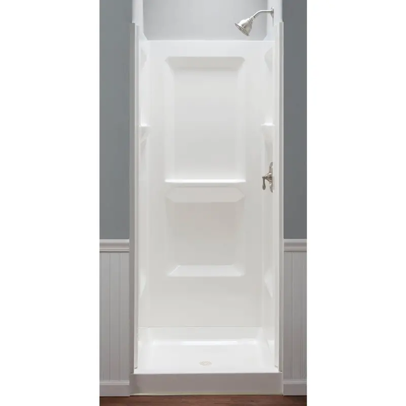 Mustee Durawall 32" X 32" Three-Piece Shower Wall Panel Set – White Finish 1