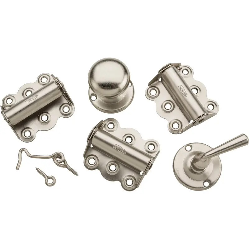 National Satin Nickel Screen Door Hardware Kit – Includes 3 Hinges 1