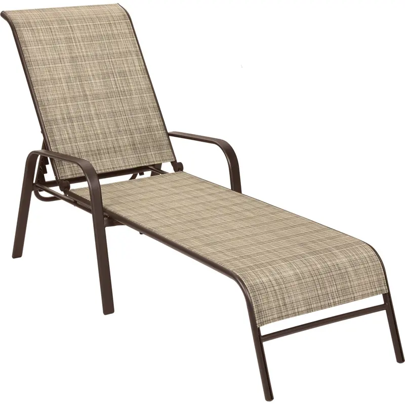 Outdoor Expressions Windsor Steel Chaise Lounge With Textilene Weave 1