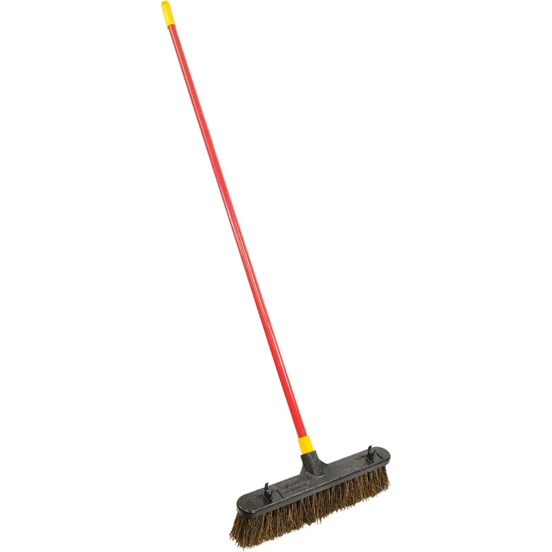 Quickie Heavy-Duty Push Broom For Rough Surfaces – 18" Bristle Width, 54" Handle 1