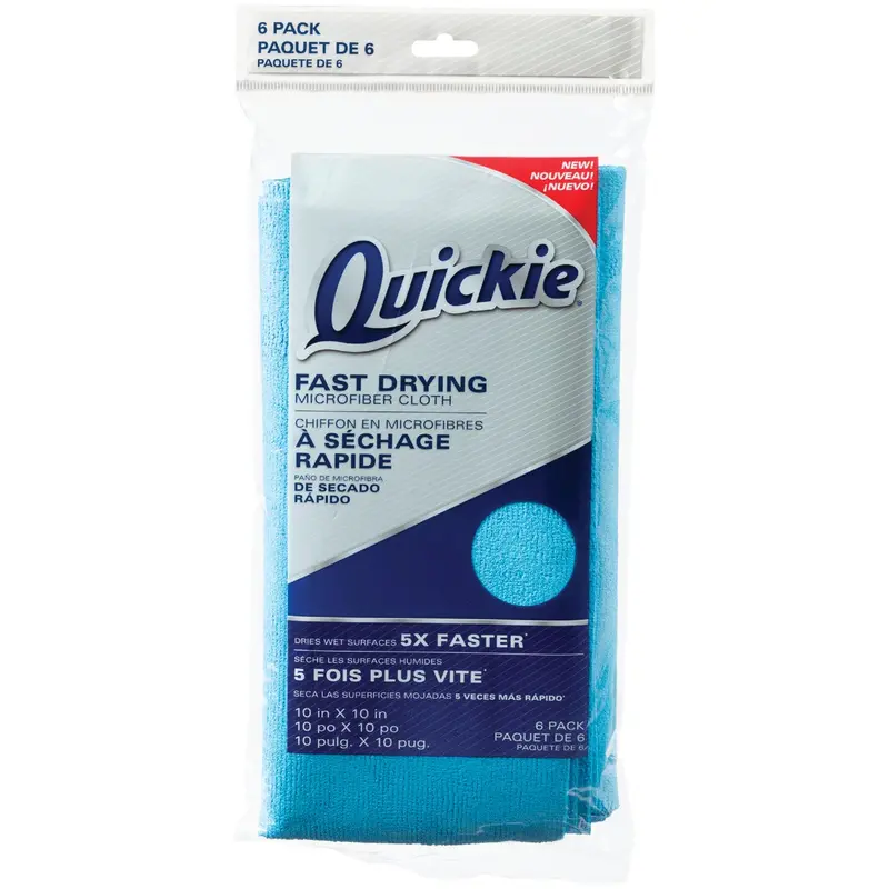 Quickie Quick-Dry Microfiber Cleaning Cloths – Pack Of 3, High-Absorbency 1