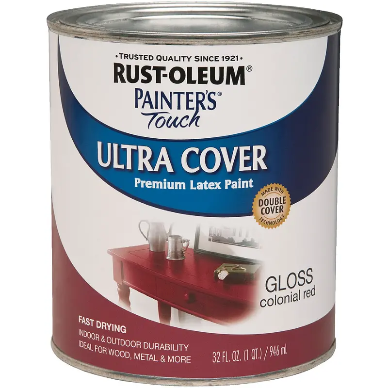 Rust-Oleum Painter'S Touch 2X Ultra Cover Colonial Red Latex Paint – 1-Quart Can 1