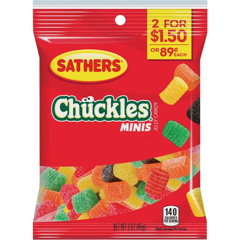 Sathers Mini Chuckles Candy – Assorted Fruit Flavors, 3 Oz 1