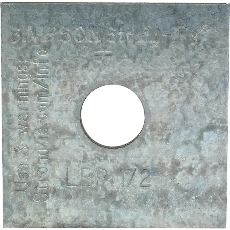 Simpson Strong-Tie Galvanized Steel Bearing Plate – 1/2 In × 2 In × 9/64 In 1