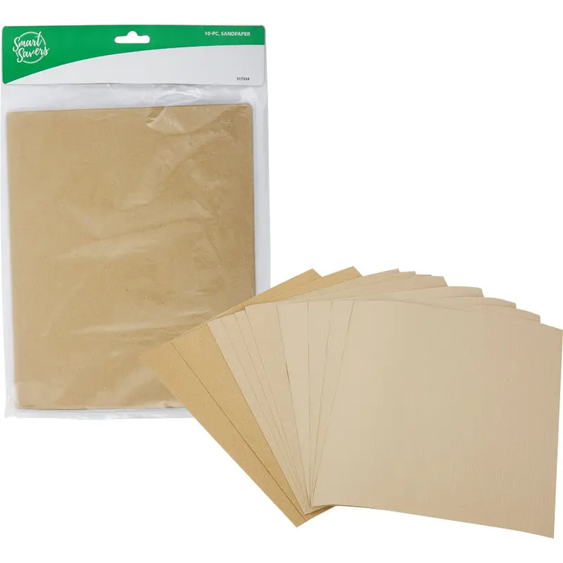 Smart Savers Assorted Grit Sandpaper Pack: 150, 100 & 60 (10 Sheets) 1