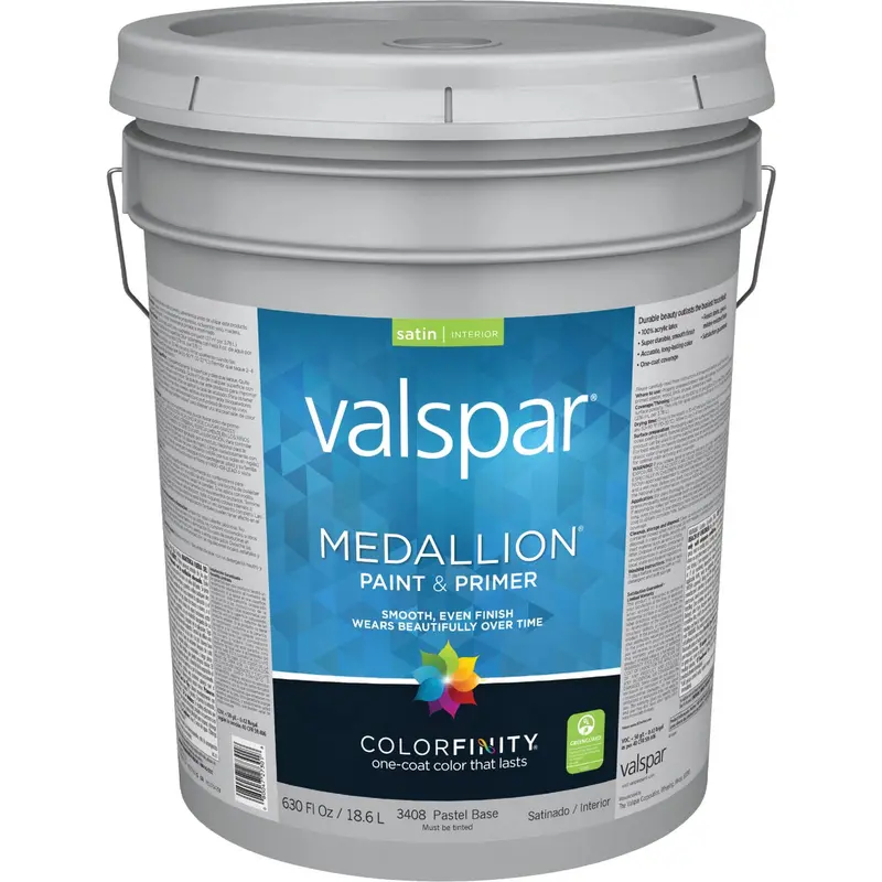 Valspar Medallion 5-Gallon Satin Interior Acrylic Paint & Primer In Pastel Base 1