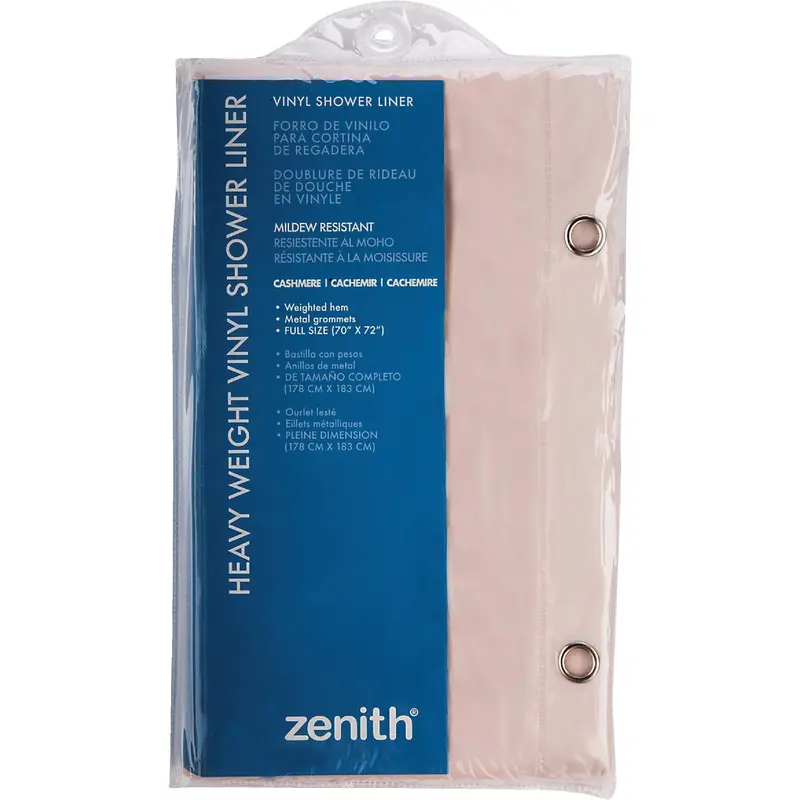 Zenith Vinyl Shower Curtain Liner – 70" X 72", Bone Color, Medium-Gauge Durability 1